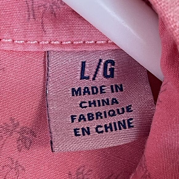 Tommy Bahama Shirt Adult Large Pink Linen‎ Hawaiian Pocket Beach Mens - Picture 9 of 13